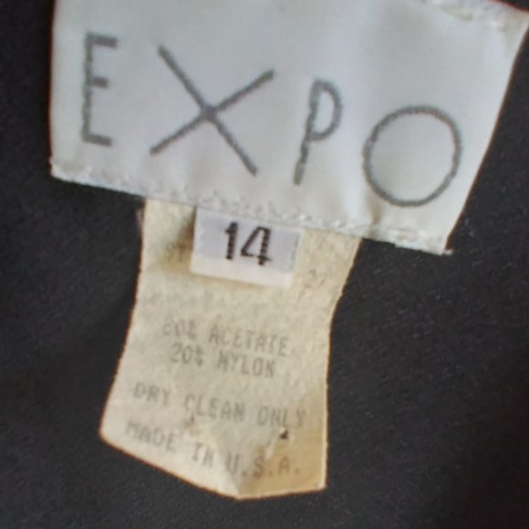 Vintage 90s One Piece Romper Outfit Size 14 Expo Pant Suit Black Excellent - Picture 11 of 14